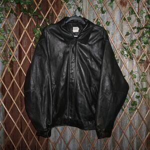 XXL -Vintage Y2K bosch embroider FX brand 90s leather jacket